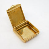 Boxed Cartier 9ct Yellow Gold Cabochon Sapphire Pill Box Antique 1942 London