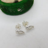 Pair of Sterling Silver Owl Form Stud Earrings Vintage c1980