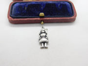 Sterling Silver Cartoon Young Lady Charm Pendant Vintage c1970