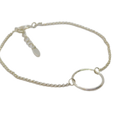 Sterling Silver Belcher Chain & Circle Stacking Bracelet Contemporary c2010