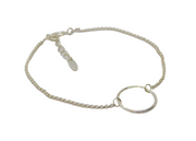 Sterling Silver Belcher Chain & Circle Stacking Bracelet Contemporary c2010