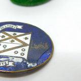 Victorian Gilt Metal & Colourful Enamel Heraldic Brooch Antique c1890