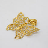 9ct Yellow & White Gold Butterfly Pendant Vintage 1970s