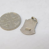 Sterling Silver Enamel Kirriemuir Shield Charm Pendant Vintage c1970