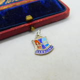 Sterling Silver and Coloured Enamel Travel Shield 'Cardigan' Charm Vintage c1970