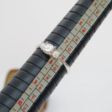 Sterling Silver Engagement Ring With Cubic Zirconia Vintage c1970 Size P