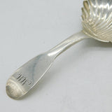 Scottish Victorian Sterling Silver Shell Bowl Tea Caddy Spoon Antique 1840