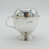 Edwardian Arts & Crafts Planished Sterling Silver Lidded Mug Antique London