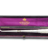 Victorian Boxed Sterling Silver Floral Button Hook Antique 1894 Birmingham