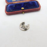 Victorian Sterling Silver Monogram Initial Style Brooch in Horseshoe Antique