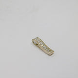 Sterling Silver 5 Stone CZ Wavy Stick Drop Charm Pendant Vintage c1970