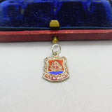 Sterling Silver and Enamel Isle of Wight Shield Charm Pendant Vintage c1970