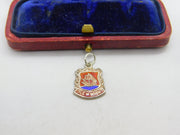 Sterling Silver and Enamel Isle of Wight Shield Charm Pendant Vintage c1970