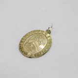 Sterling Silver Oval St Christopher Travel Charm Pendant Vintage c1970