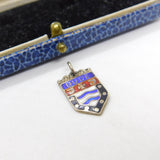 Sterling Silver & Enamel Bude Crest Charm Pendant Vintage c1970