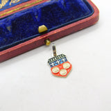 Sterling Silver and Enamel Chartres Travel Shield Charm Pendant Vintage c1970