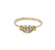 Sterling Silver Three Stone Set Graduating CZ Dress Ring Modern c1990 Size P