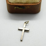 Sterling Silver Simple Crucifix Charm Pendant Vintage c1970