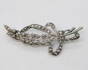 Art Deco Sterling Silver & Marcasite Floral Wreath Brooch Antique c1930s