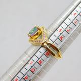 Gold On Sterling Silver Mystic Topaz & Amethyst Ring Modern c1990 Size L 1/2