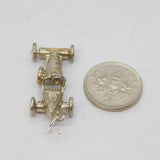 Sterling Silver Racing Car With Moving Wheels Charm Pendant Vintage c1970