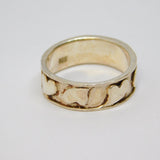 Sterling Silver Heart Pattern Identity Band Ring Vintage c1970 Size K