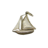 Sterling Silver Sloop Sail Boat Charm Pendant Vintage c1970s