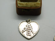 Sterling Silver Heart Charm Pendant Vintage c1970