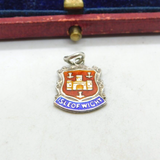 Sterling Silver & Enamel Isle Of Wight Charm Pendant Vintage c1970