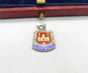 Sterling Silver & Enamel Isle Of Wight Charm Pendant Vintage c1970