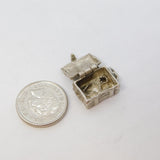 Sterling Silver Treasure Chest Charm Pendant Vintage c1970