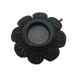 Victorian Carved Bog Oak Floral Picture Locket Pendant Antique c1880s
