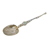George V Sterling Silver & Enamel Coronation Teaspoon Antique 1910 Birmingham
