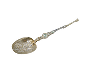 George V Sterling Silver & Enamel Coronation Teaspoon Antique 1910 Birmingham