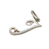 Sterling Silver  'J' Initial Charm Pendant Vintage c1970s