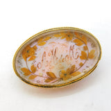 George III 9ct Gold Cased & Pearl Floral Diorama Mourning Brooch Antique