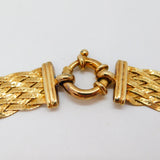 Italian Gold On Sterling Silver Flat Braided Collar Necklace Contemporary c2000