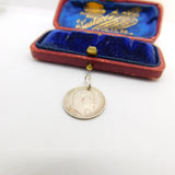 Sterling Silver Edward VII Threepence Charm Pendant Antique 1910