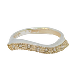 Sterling Silver 7 Stone Spinel Set Wavy Ring Vintage c1970 Size L 1/2