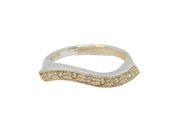Sterling Silver 7 Stone Spinel Set Wavy Ring Vintage c1970 Size L 1/2
