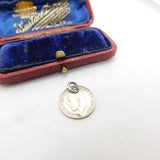 Sterling Silver Threepence Coin Charm Pendant Antique 1921