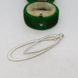 Sterling Silver Modernist Leaf Drop Charm Pendant Vintage c1970