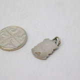 Sterling Silver Enamel Looe Shield Crest Charm Pendant Vintage c1970