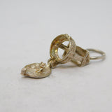 Sterling Silver Cat in the Wishing Well Opening Charm Pendant Vintage c1970s