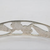 Sterling Silver Leaf & Floral Pattern Cuff Bangle Bracelet Vintage Sheffield