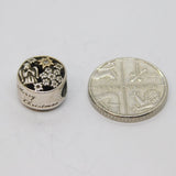 Sterling Silver "Merry Christmas" CZ Set Charm Bead Vintage c2000