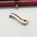Sterling Silver Abstract Diamond Paste Twist Charm Pendant Vintage c1970