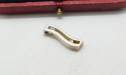 Sterling Silver Abstract Diamond Paste Twist Charm Pendant Vintage c1970