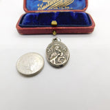 Sterling Silver French Catholic Saint Charm Pendant Vintage c1970