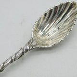 Victorian Cast Sterling Silver Floral Pattern Sugar Spoon Antique 1838 London